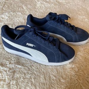 Navy Puma Suede Sneakers